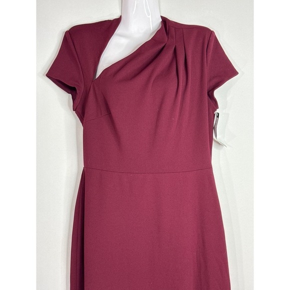 Betsy & Adams Asymmetrical Neckline Evening Gown Red Size 10 NWT - Picture 4 of 16